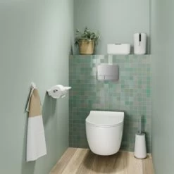 Tiger Toiletborstelhouder TESS Met Swoop Borstel Flexibel Wit/ Lichtgrijs -Badkamer Winkel 123 5928
