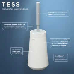 Tiger Toiletborstelhouder TESS Met Swoop Borstel Flexibel Wit/ Lichtgrijs -Badkamer Winkel 123 5931