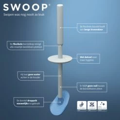 Tiger Toiletborstelhouder TESS Met Swoop Borstel Flexibel Wit/ Lichtgrijs -Badkamer Winkel 123 5932