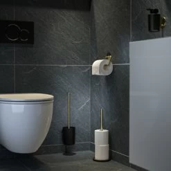 Tiger Tune Toiletborstelhouder Geborsteld Messing/mat Zwart -Badkamer Winkel 123 6157