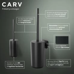 Tiger Toiletborstelhouder Carv Vrijstaand Zwart -Badkamer Winkel 123 6190