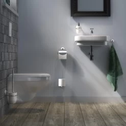 Tiger Reserverolhouder Ivy Chroom/wit Hangend -Badkamer Winkel 123 6211