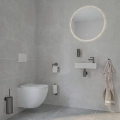 Marho Toiletrolhouder Luxor Zonder Klep Gun Metal -Badkamer Winkel 123 6424