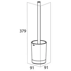 Tiger Tune Toiletborstelhouder Geborsteld RVS/mat Zwart Met Kunststof Voetjes Voor Grondbescherming -Badkamer Winkel 123 6608