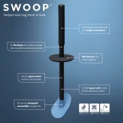 Tiger Toiletborstelhouder TESS Met Opbergfunctie Vrijstaand En Swoop Borstel Flexibel Blauw/zwart -Badkamer Winkel 123 6658