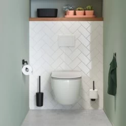 Tiger Carv Toiletborstel Met Houder Zwart -Badkamer Winkel 123 6686