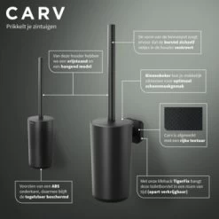 Tiger Carv Toiletborstel Met Houder Zwart -Badkamer Winkel 123 6687