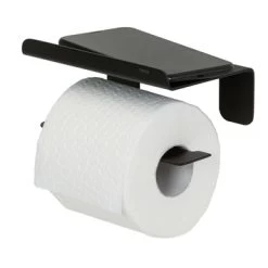 Tiger Colar Toiletrolhouder Met Planchet Zwart -Badkamer Winkel 123 6710