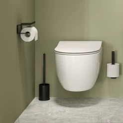 Tiger Colar Toiletrolhouder Met Planchet Zwart -Badkamer Winkel 123 6715