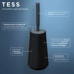 Tiger Toiletborstelhouder TESS Met Swoop Borstel Flexibel Zwart/antraciet 18 Tiger Toiletborstelhouder TESS Met Swoop Borstel Flexibel Zwart/antraciet -Badkamer Winkel 123 6745