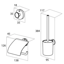 Tiger Urban Toilet Accessoireset Wc-rolhouder - Wc-borstelhouder - Haak -Badkamer Winkel 123 6769