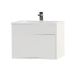 Tiger Helsinki Badkamermeubel 60 Cm Hoogglans Wit Met Wastafel Polybeton Wit -Badkamer Winkel 123 678