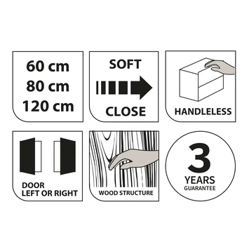 TIGER S-line Spiegelkast 80 Chalet Eik 8 TIGER S-line Spiegelkast 80 Chalet Eik - Afbeelding 8
