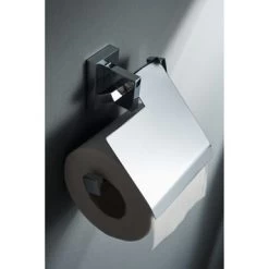 Haceka Toiletrolhouder Edge Met Klep Chroom -Badkamer Winkel 123 6869