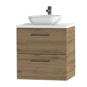 Tiger Badkamermeubel Studio 60 Cm Chalet Eik Met Keramische Waskom Hoogglans Wit En Ronde Grepen 3 Tiger Badkamermeubel Studio 60 Cm Chalet Eik Met Keramische Waskom Hoogglans Wit En Ronde Grepen - Afbeelding 3