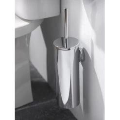 Haceka Toiletborstelhouder Kosmos Tec Hangend Chroom Buitenpot Met Binnenpot -Badkamer Winkel 123 6896