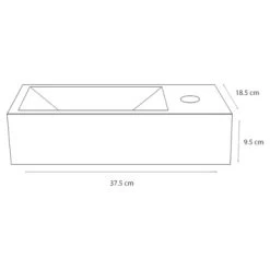 Differnz Helios Fontein 37.5x18.5x9.5 Cm Marmer -Badkamer Winkel 123 7241