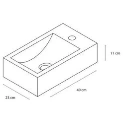 Differnz Fonteinset Cheops Grijs Natuursteen 40x23x11 Cm -Badkamer Winkel 123 7263