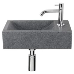 Differnz Fonteinset Cheops Grijs Natuursteen 40x23x11 Cm -Badkamer Winkel 123 7264