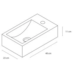 Differnz Fonteinset Cheops Grijs Natuursteen 40x23x11 Cm -Badkamer Winkel 123 7271