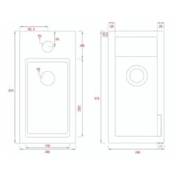 Differnz Fonteinset Helios Wit 36x18x8 Cm -Badkamer Winkel 123 7277