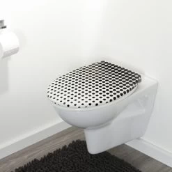 Tiger WC Bril Speckels Duroplast Zwart-wit -Badkamer Winkel 123 7615