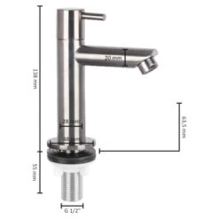 Differnz Fonteinkraan Recht RVS -Badkamer Winkel 123 7820