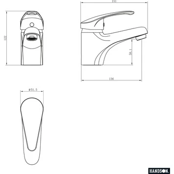 Handson Wastafelkraan Diane Met Hendel Chroom 2 Handson Wastafelkraan Diane Met Hendel Chroom - Afbeelding 2