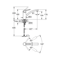 GROHE Keukenkraan Swift Met Hendel Chroom -Badkamer Winkel 123 7887