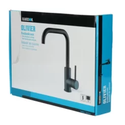 Handson Keukenkraan Olivier Met Hendel Mat Zwart 26 Handson Keukenkraan Olivier Met Hendel Mat Zwart -Badkamer Winkel 123 7901