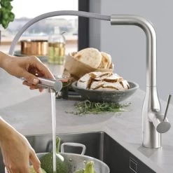 Grohe Colours Keukenkraan Essence New RVS Met Uittrekbare Mousseur -Badkamer Winkel 123 7938
