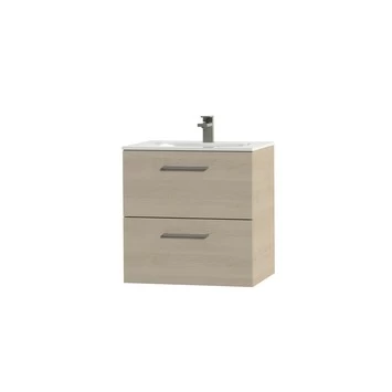 Tiger Badkamermeubel Studio 60cm Naturel Eik/wit Met RVS Greep 3 Tiger Badkamermeubel Studio 60cm Naturel Eik/wit Met RVS Greep - Afbeelding 3