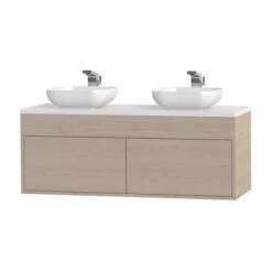 Tiger Helsinki Badkamermeubel 120 Cm Naturel Eiken Met Waskom -Badkamer Winkel 123 797