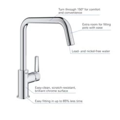 Grohe Keukenkraan Start Hoge U-uitloop QuickFix Chroom -Badkamer Winkel 123 7993