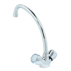 Handson Keukenkraan Thomas 2-knops Chroom Met Uitloop 235mm -Badkamer Winkel 123 8002