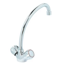 Handson Keukenkraan Thomas 2-knops Chroom Met Uitloop 235mm -Badkamer Winkel 123 8004