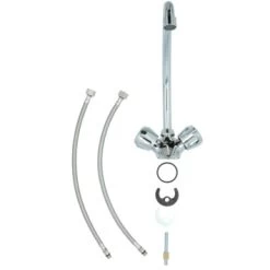 Handson Keukenkraan Thomas 2-knops Chroom Met Uitloop 235mm -Badkamer Winkel 123 8010