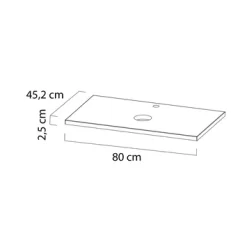 Tiger Karlo Badkamermeubel 80cm Mat Zwart Met Eiken Wasblad En Keramische Waskom -Badkamer Winkel 123 807