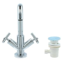 Absolut Wastafelkraan Post 2-knops Chroom 22 Absolut Wastafelkraan Post 2-knops Chroom -Badkamer Winkel 123 8079