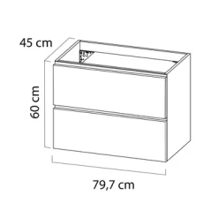 Tiger Karlo Badkamermeubel 80cm Mat Zwart Met Eiken Wasblad En Keramische Waskom -Badkamer Winkel 123 809