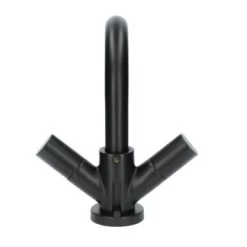Aqualino Wastafelkraan Fortore 2-knops Met Waste Zwart -Badkamer Winkel 123 8134