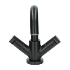 Aqualino Wastafelkraan Fortore 2-knops Met Waste Zwart -Badkamer Winkel 123 8138