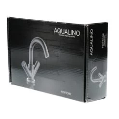 Aqualino Wastafelkraan Fortore 2-knops Met Waste Zwart -Badkamer Winkel 123 8143