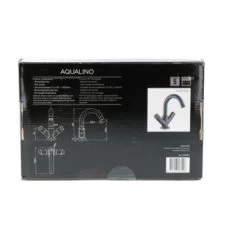 Aqualino Wastafelkraan Fortore 2-knops Met Waste Zwart -Badkamer Winkel 123 8144