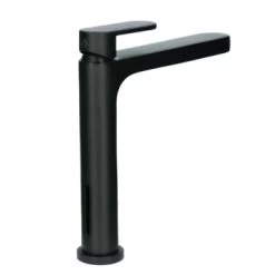 Absolut Wastafelkraan Iode Medium Met Hendel En Waste Zwart -Badkamer Winkel 123 8156