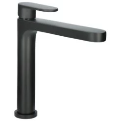 Absolut Wastafelkraan Iode Medium Met Hendel En Waste Zwart -Badkamer Winkel 123 8158