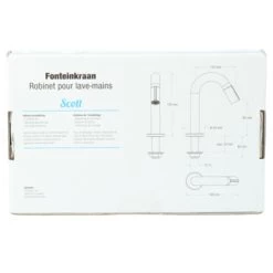 Atlantic Fonteinkraan Scott Met Draaiknop RVS -Badkamer Winkel 123 8206