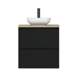 Tiger Karlo Badkamermeubel 60cm Mat Zwart Met Eiken Wasblad En Keramische Waskom 16 Tiger Karlo Badkamermeubel 60cm Mat Zwart Met Eiken Wasblad En Keramische Waskom -Badkamer Winkel 123 822