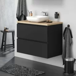 Tiger Karlo Badkamermeubel 60cm Mat Zwart Met Eiken Wasblad En Keramische Waskom 22 Tiger Karlo Badkamermeubel 60cm Mat Zwart Met Eiken Wasblad En Keramische Waskom -Badkamer Winkel 123 828