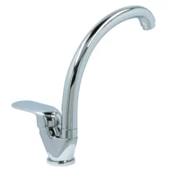 OK Keukenkraan Met Hoog Gebogen Uitloop En Hendel Chroom -Badkamer Winkel 123 8302